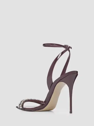Alexandre Birman Women's Nicole 100MM Embellished Patent Leather Stiletto Sandals - Cherry Lacquer - Size 11 | Thumbnail 2 Alexandre Birman Women's Nicole 100MM Embellished Patent Leather Stiletto Sandals - Cherry Lacquer - Size 11 | Thumbnail 2