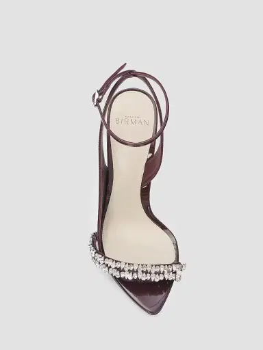Alexandre Birman Women's Nicole 100MM Embellished Patent Leather Stiletto Sandals - Cherry Lacquer - Size 11 | Thumbnail 3 Alexandre Birman Women's Nicole 100MM Embellished Patent Leather Stiletto Sandals - Cherry Lacquer - Size 11 | Thumbnail 3