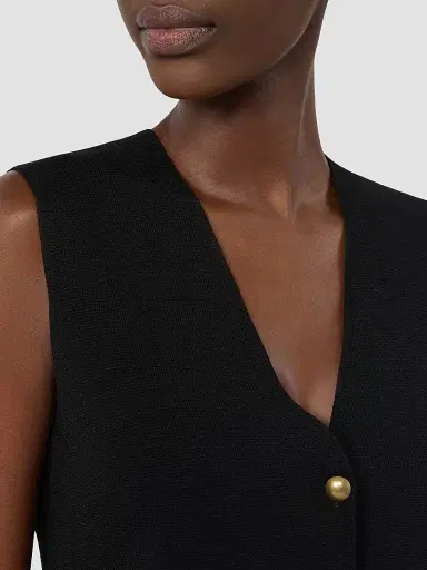 Max Mara Women's Viscose Crepe Yarn Gilet - Black | Thumbnail 5 Max Mara Women's Viscose Crepe Yarn Gilet - Black | Thumbnail 5