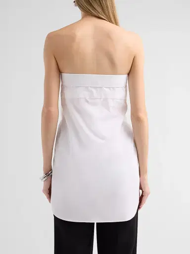 Giuseppe Di Morabito Women's Act II: The Fall Of Icarus Cotton Poplin Strapless Tie-Front Mini Dress - White | Thumbnail 3 Giuseppe Di Morabito Women's Act II: The Fall Of Icarus Cotton Poplin Strapless Tie-Front Mini Dress - White | Thumbnail 3