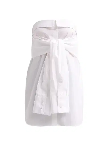 Giuseppe Di Morabito Women's Act II: The Fall Of Icarus Cotton Poplin Strapless Tie-Front Mini Dress - White | Thumbnail 1 Giuseppe Di Morabito Women's Act II: The Fall Of Icarus Cotton Poplin Strapless Tie-Front Mini Dress - White | Thumbnail 1