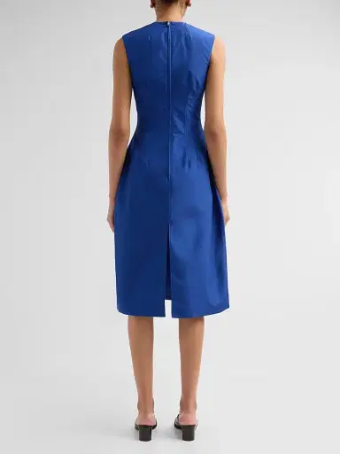 Jil Sander Women's Faille Seamed A-Line Dress - Bluebell - Size 18 | Thumbnail 3 Jil Sander Women's Faille Seamed A-Line Dress - Bluebell - Size 18 | Thumbnail 3