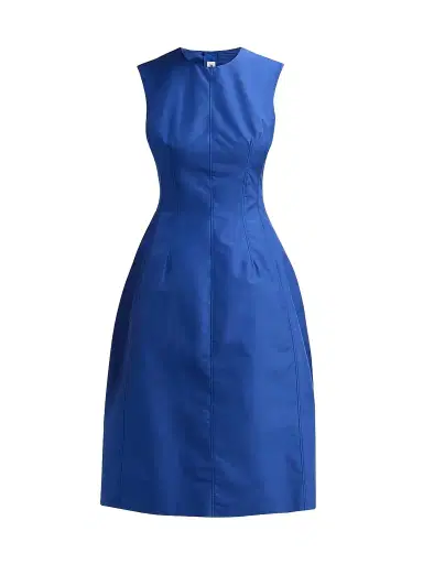 Jil Sander Women's Faille Seamed A-Line Dress - Bluebell - Size 18 | Thumbnail 1 Jil Sander Women's Faille Seamed A-Line Dress - Bluebell - Size 18 | Thumbnail 1