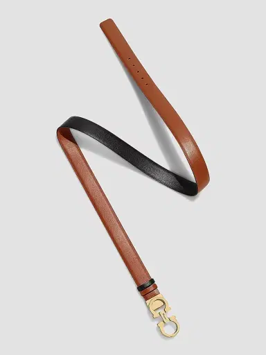 Ferragamo Women's Donna Gancini Reversible Leather Belt - Sella Nero - Size XS | Thumbnail 2 Ferragamo Women's Donna Gancini Reversible Leather Belt - Sella Nero - Size XS | Thumbnail 2