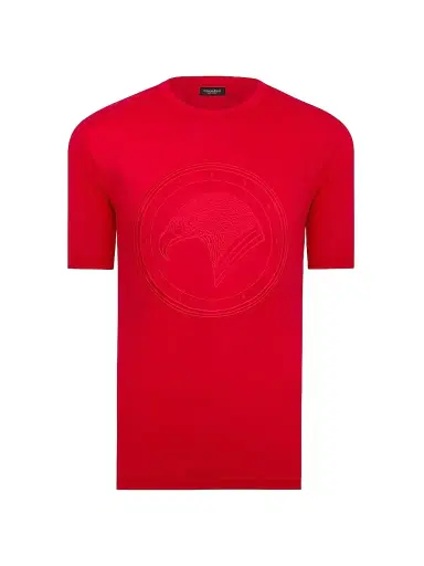 Stefano Ricci Men's Eagle Embroidered Logo T-Shirt - Spy Red | Thumbnail 1 Stefano Ricci Men's Eagle Embroidered Logo T-Shirt - Spy Red | Thumbnail 1