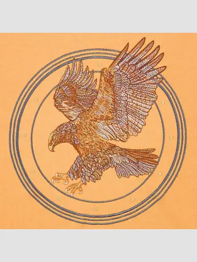 Stefano Ricci Men's Eagle Embroidered Design T-Shirt - Honey Yellow | Thumbnail 2 Stefano Ricci Men's Eagle Embroidered Design T-Shirt - Honey Yellow | Thumbnail 2