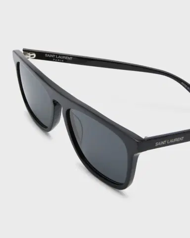 Saint Laurent Men's Slim Acetate Aviator Sunglasses with Logo | Thumbnail 4 Saint Laurent Men's Slim Acetate Aviator Sunglasses with Logo | Thumbnail 4