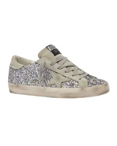 Golden Goose Superstar Suede Glitter Low-Top Sneakers | Thumbnail 1 Golden Goose Superstar Suede Glitter Low-Top Sneakers | Thumbnail 1