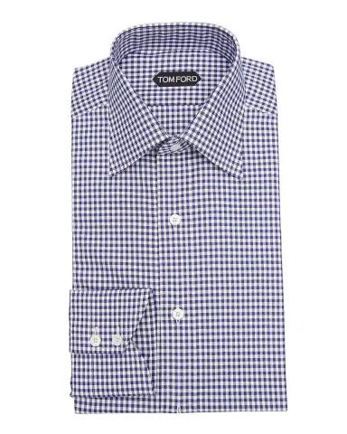 TOM FORD Men's Gingham Check Slim Fit Dress Shirt | Thumbnail 3 TOM FORD Men's Gingham Check Slim Fit Dress Shirt | Thumbnail 3