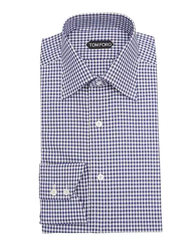 TOM FORD Men's Gingham Check Slim Fit Dress Shirt | Thumbnail 1 TOM FORD Men's Gingham Check Slim Fit Dress Shirt | Thumbnail 1