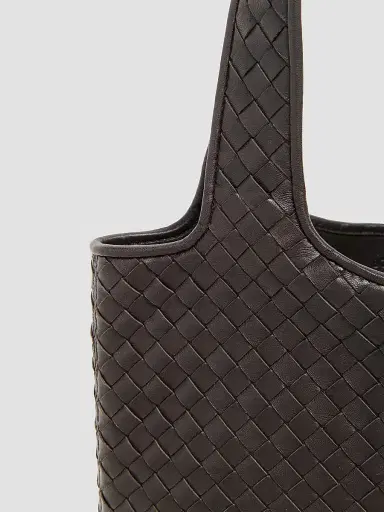 Bottega Veneta Men's Intrecciato Leather Tote Bag - Espresso Silver | Thumbnail 5 Bottega Veneta Men's Intrecciato Leather Tote Bag - Espresso Silver | Thumbnail 5