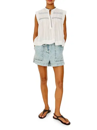 RAILS Women's Willow Pleated Cotton Top - White - Size XS | Thumbnail 2 RAILS Women's Willow Pleated Cotton Top - White - Size XS | Thumbnail 2