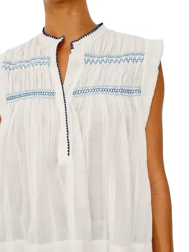 RAILS Women's Willow Pleated Cotton Top - White - Size XS | Thumbnail 6 RAILS Women's Willow Pleated Cotton Top - White - Size XS | Thumbnail 6