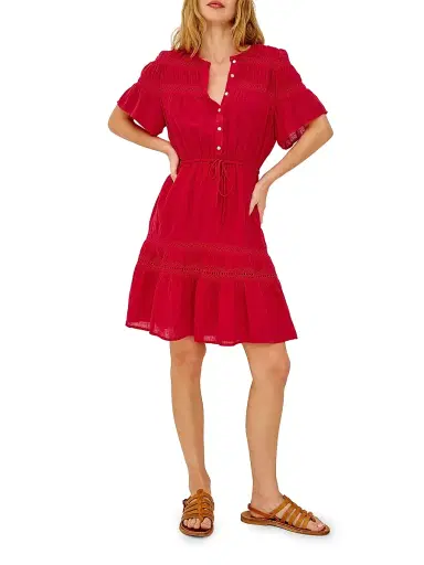 Rails Women's Winslow Linen-Blend A-Line Minidress - Tomato | Thumbnail 2 Rails Women's Winslow Linen-Blend A-Line Minidress - Tomato | Thumbnail 2