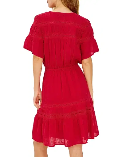 Rails Women's Winslow Linen-Blend A-Line Minidress - Tomato | Thumbnail 4 Rails Women's Winslow Linen-Blend A-Line Minidress - Tomato | Thumbnail 4