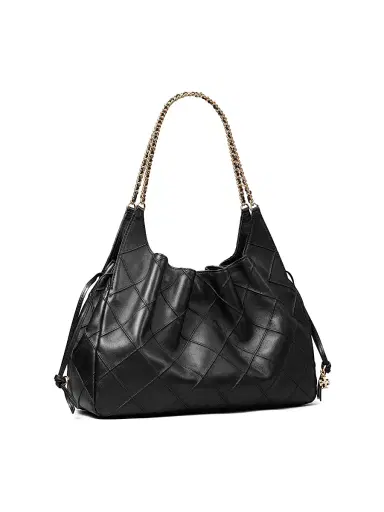 Tory Burch Women's Fleming Large Quilted Leather Tote Bag - Black | Thumbnail 4 Tory Burch Women's Fleming Large Quilted Leather Tote Bag - Black | Thumbnail 4
