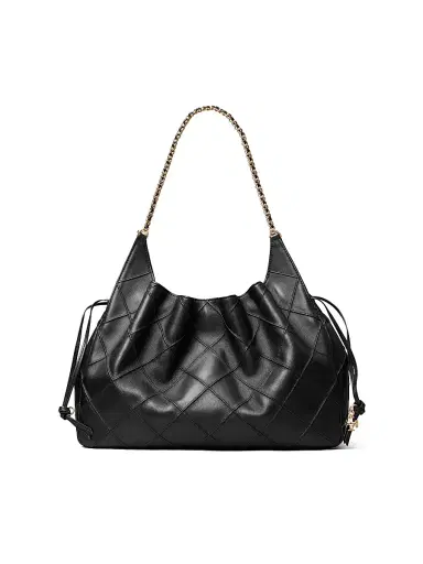 Tory Burch Women's Fleming Large Quilted Leather Tote Bag - Black | Thumbnail 1 Tory Burch Women's Fleming Large Quilted Leather Tote Bag - Black | Thumbnail 1