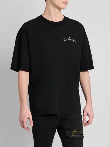Amiri Men's Logo Cotton T-Shirt - Black | Thumbnail 4 Amiri Men's Logo Cotton T-Shirt - Black | Thumbnail 4