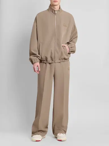 AMIRI Men's Cady Logo Patch Track Jacket - Dark Sand - Size XS | Thumbnail 2 AMIRI Men's Cady Logo Patch Track Jacket - Dark Sand - Size XS | Thumbnail 2