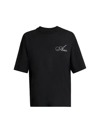 AMIRI Men's Crystal-Embellished Logo Cotton T-Shirt - Black | Thumbnail 1 AMIRI Men's Crystal-Embellished Logo Cotton T-Shirt - Black | Thumbnail 1