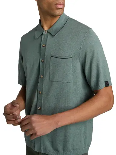 rag & bone Men's Conrad Silk-Cotton Shirt - Sal | Thumbnail 6 rag & bone Men's Conrad Silk-Cotton Shirt - Sal | Thumbnail 6