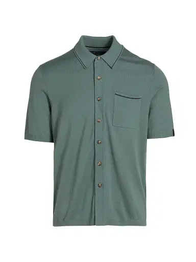 rag & bone Men's Conrad Silk-Cotton Shirt - Sal | Thumbnail 1 rag & bone Men's Conrad Silk-Cotton Shirt - Sal | Thumbnail 1