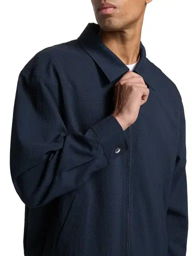 Frame Men's Seersucker Blouson Jacket - Navy - Size XXL | Thumbnail 6 Frame Men's Seersucker Blouson Jacket - Navy - Size XXL | Thumbnail 6