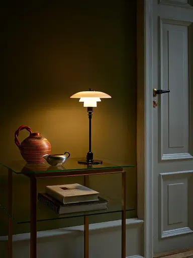 Louis Poulsen PH 2/1 Opal Glass & Brass Table Lamp - Black Metallic | Thumbnail 3 Louis Poulsen PH 2/1 Opal Glass & Brass Table Lamp - Black Metallic | Thumbnail 3