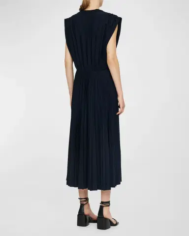 Joseph Pleated Cap-Sleeve Midi Dress | Thumbnail 2 Joseph Pleated Cap-Sleeve Midi Dress | Thumbnail 2