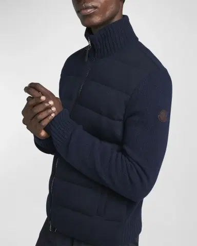 Moncler Men's Wool-Cashmere Padded Cardigan | Thumbnail 4 Moncler Men's Wool-Cashmere Padded Cardigan | Thumbnail 4