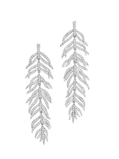 Anabel Aram Women's Palm Sterling Silver-Plated & Cubic Zirconia Drop Earrings - Silver | Thumbnail 1 Anabel Aram Women's Palm Sterling Silver-Plated & Cubic Zirconia Drop Earrings - Silver | Thumbnail 1