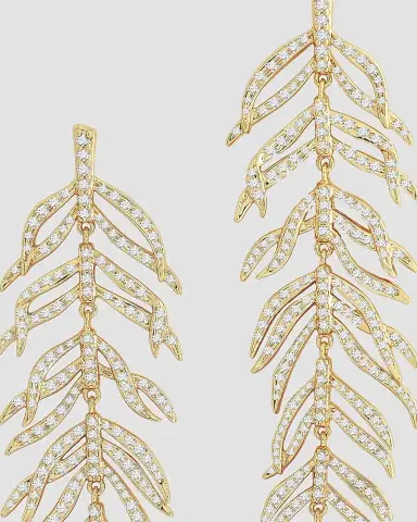 Anabel Aram Women's Palm 18K-Gold-Plated & Cubic Zirconia Drop Earrings - Gold | Thumbnail 2 Anabel Aram Women's Palm 18K-Gold-Plated & Cubic Zirconia Drop Earrings - Gold | Thumbnail 2