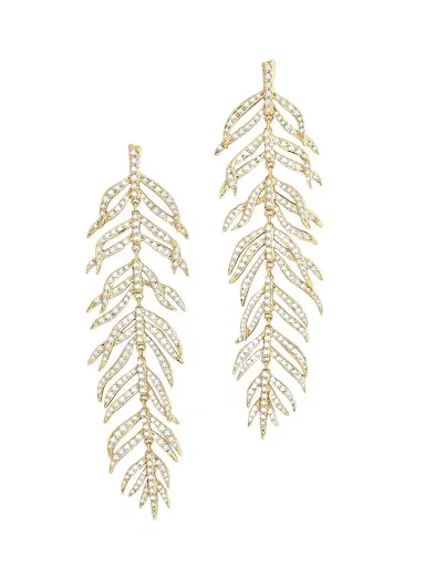 Anabel Aram Women's Palm 18K-Gold-Plated & Cubic Zirconia Drop Earrings - Gold | Thumbnail 1 Anabel Aram Women's Palm 18K-Gold-Plated & Cubic Zirconia Drop Earrings - Gold | Thumbnail 1