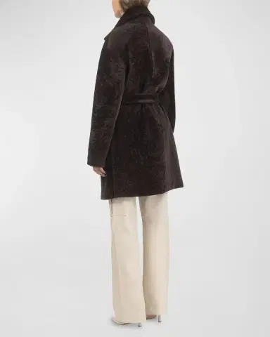 Gorski Reversible Lamb Shearling Belted Stroller Coat | Thumbnail 2 Gorski Reversible Lamb Shearling Belted Stroller Coat | Thumbnail 2