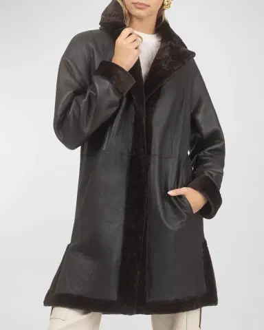Gorski Reversible Lamb Shearling Belted Stroller Coat | Thumbnail 6 Gorski Reversible Lamb Shearling Belted Stroller Coat | Thumbnail 6