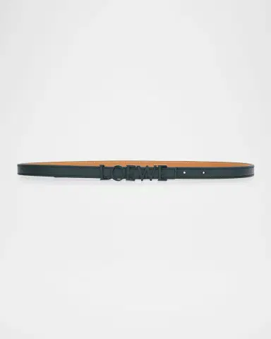 Loewe Logo Lettering Leather Skinny Belt | Thumbnail 3 Loewe Logo Lettering Leather Skinny Belt | Thumbnail 3