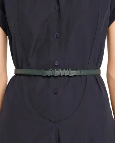 Loewe Logo Lettering Leather Skinny Belt | Thumbnail 1 Loewe Logo Lettering Leather Skinny Belt | Thumbnail 1