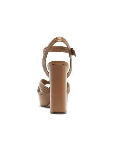 Alexandre Birman Women's Naika 0MM Python-Embossed Leather Platform Sandals - Espresso | Thumbnail 4 Alexandre Birman Women's Naika 0MM Python-Embossed Leather Platform Sandals - Espresso | Thumbnail 4