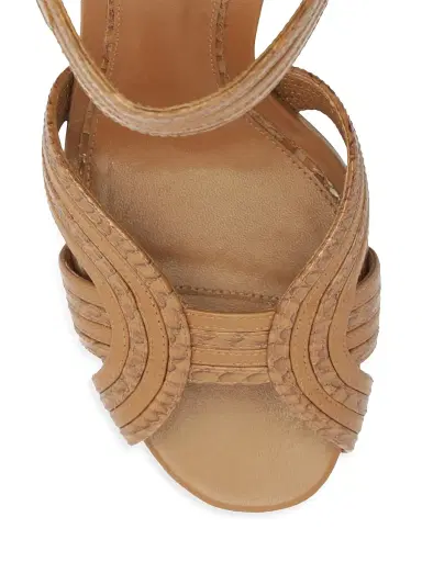 Alexandre Birman Women's Naika 0MM Python-Embossed Leather Platform Sandals - Espresso | Thumbnail 8 Alexandre Birman Women's Naika 0MM Python-Embossed Leather Platform Sandals - Espresso | Thumbnail 8