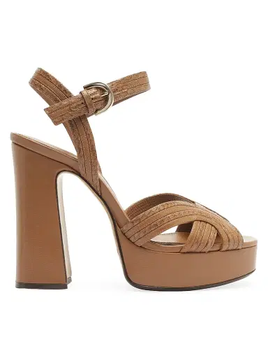 Alexandre Birman Women's Naika 0MM Python-Embossed Leather Platform Sandals - Espresso | Thumbnail 1 Alexandre Birman Women's Naika 0MM Python-Embossed Leather Platform Sandals - Espresso | Thumbnail 1