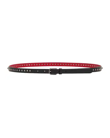 Christian Louboutin Cabata Paris Spike Skinny Belt in Calf Leather | Thumbnail 1 Christian Louboutin Cabata Paris Spike Skinny Belt in Calf Leather | Thumbnail 1
