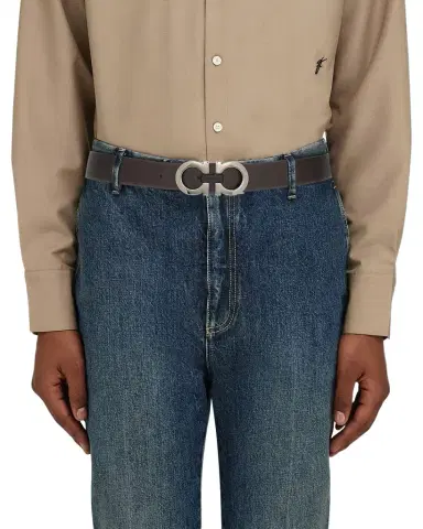 Ferragamo Men's Gancini Reversible Leather Belt | Thumbnail 1 Ferragamo Men's Gancini Reversible Leather Belt | Thumbnail 1