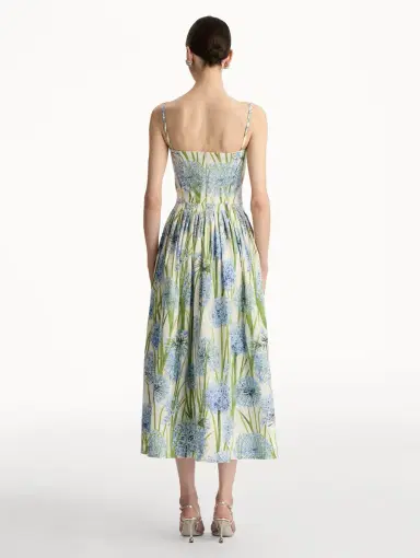 Oscar de la Renta Allium Embroidered Cotton Poplin Dress | Thumbnail 3 Oscar de la Renta Allium Embroidered Cotton Poplin Dress | Thumbnail 3