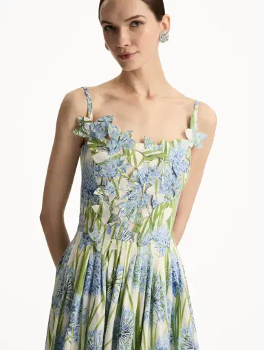 Oscar de la Renta Allium Embroidered Cotton Poplin Dress | Thumbnail 5 Oscar de la Renta Allium Embroidered Cotton Poplin Dress | Thumbnail 5