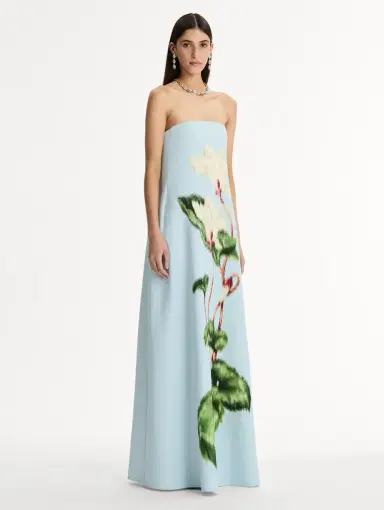 Oscar de la Renta Chiné Cyclamen Strapless Gown | Thumbnail 4 Oscar de la Renta Chiné Cyclamen Strapless Gown | Thumbnail 4