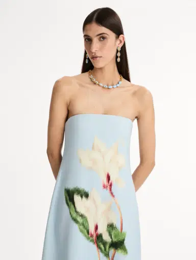 Oscar de la Renta Chiné Cyclamen Strapless Gown | Thumbnail 5 Oscar de la Renta Chiné Cyclamen Strapless Gown | Thumbnail 5