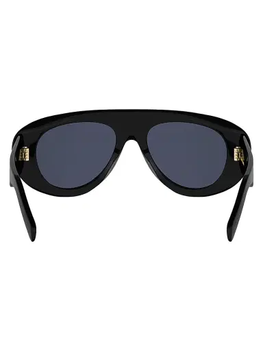 CELINE Women's Triomphe Stamp 57MM Pilot Sunglasses - Shiny Black Blue | Thumbnail 5 CELINE Women's Triomphe Stamp 57MM Pilot Sunglasses - Shiny Black Blue | Thumbnail 5
