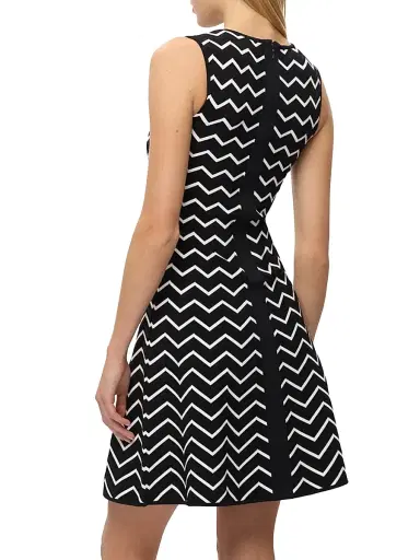 Hervé Léger Women's Bryn Chevron Sleeveless Minidress - Alabaster Black Combo | Thumbnail 6 Hervé Léger Women's Bryn Chevron Sleeveless Minidress - Alabaster Black Combo | Thumbnail 6