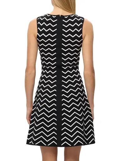 Hervé Léger Women's Bryn Chevron Sleeveless Minidress - Alabaster Black Combo | Thumbnail 7 Hervé Léger Women's Bryn Chevron Sleeveless Minidress - Alabaster Black Combo | Thumbnail 7