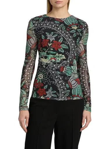 Elie Tahari Women's The Delilah Floral Mesh Top | Thumbnail 3 Elie Tahari Women's The Delilah Floral Mesh Top | Thumbnail 3